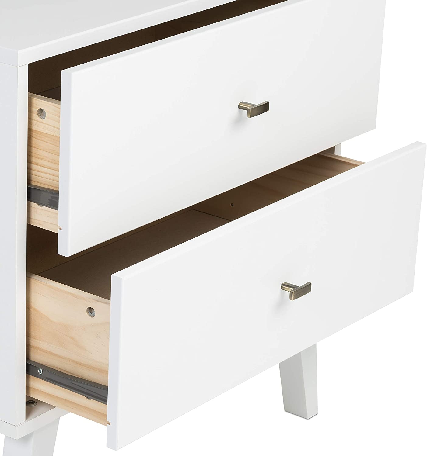 Milo Mid-Century 6 Drawer Double Dresser for Bedroom, 16" D X 52.50" W X 33" H, White