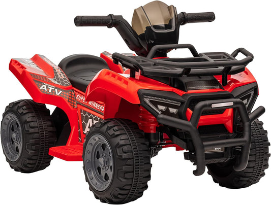 Kids Ride-On ATV Four Wheeler Car 6V Battery Powered Motorcycle with Music for 18-36 Months, Red