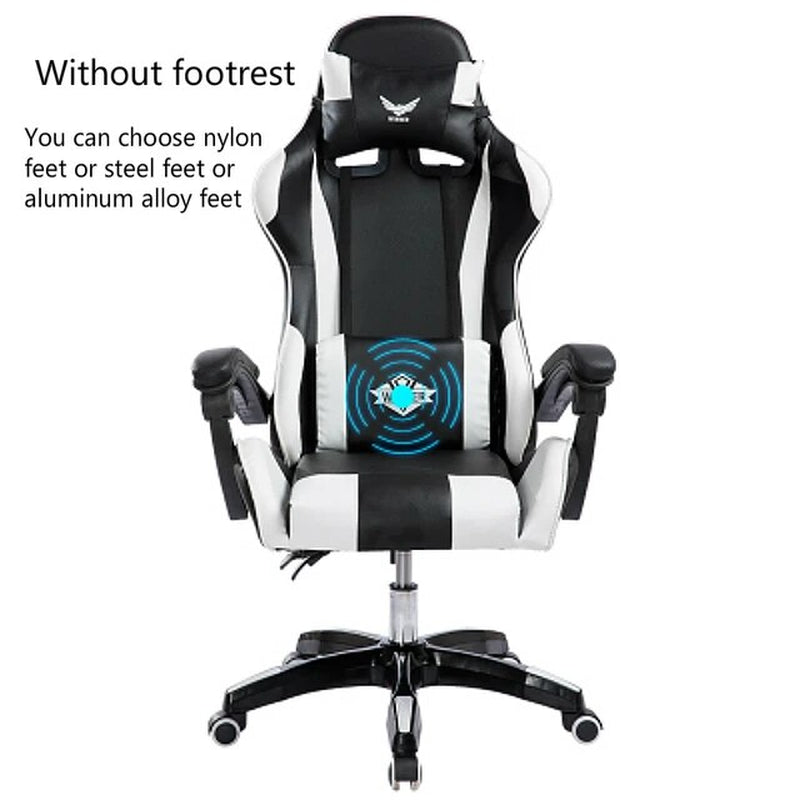 Reclining Office Chair with Footrest Lifted Rotated E-Sports Gaming Chair Household Multi-Function Computer Chair with Massage