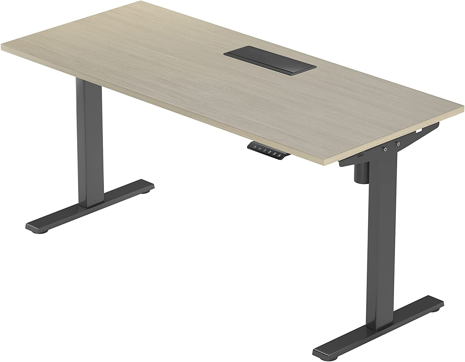 Progressive Desk Adjustable Height Desk 60 X 30 Inch. Electric Standing Desks for Home Office 60 Inch. Lift Ergonomic Desk - Bright Beech, Black Frame