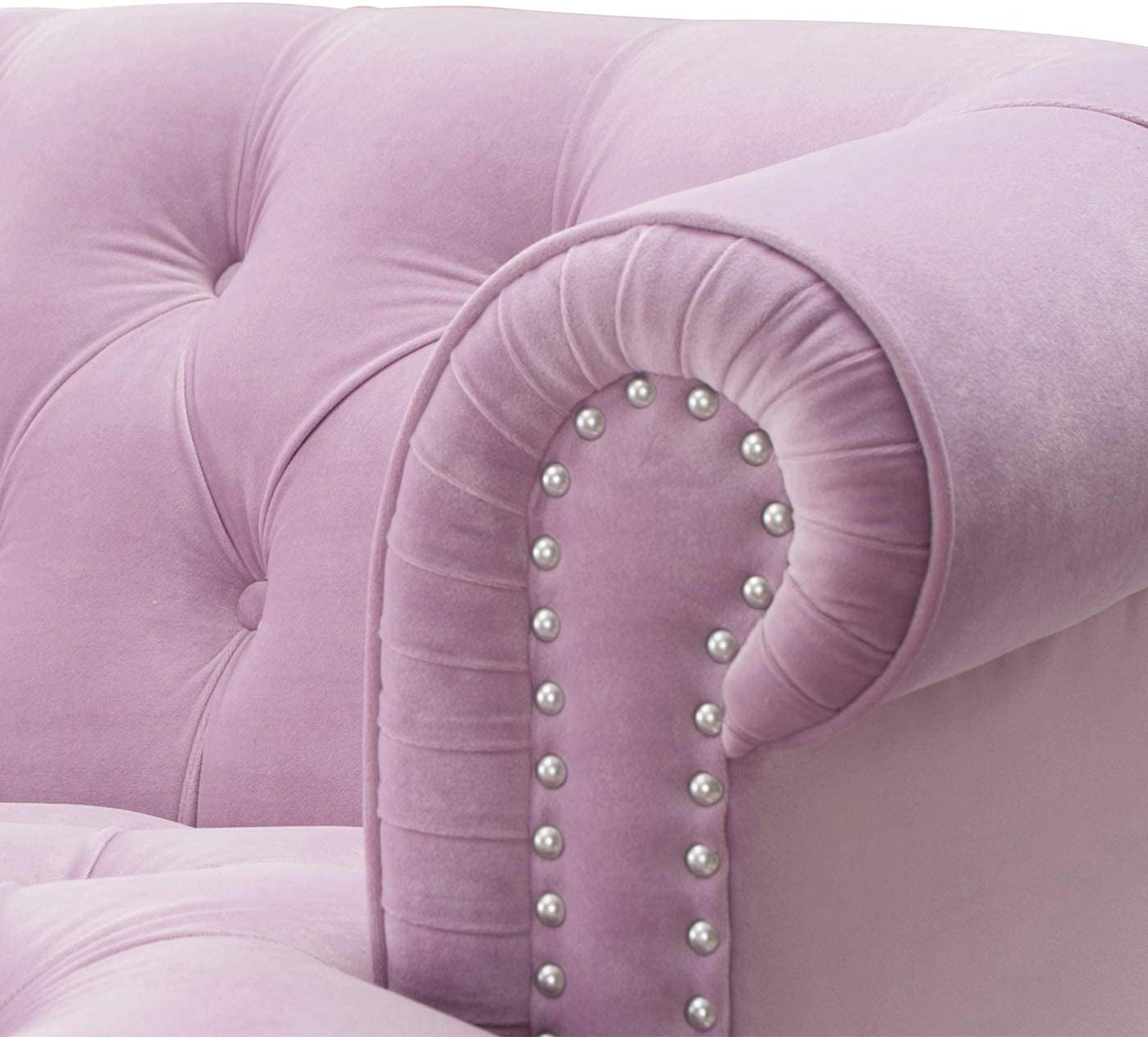 Sofa Ariana Victorian Chesterfield Tufted, Lavender Velvet