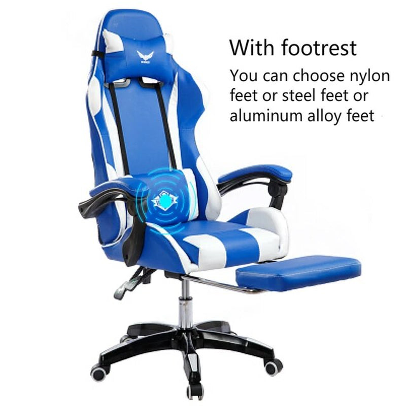 Reclining Office Chair with Footrest Lifted Rotated E-Sports Gaming Chair Household Multi-Function Computer Chair with Massage