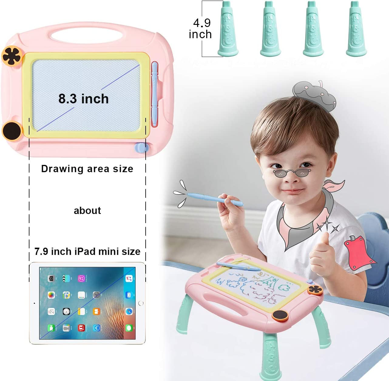 Toddler Toys for 1-2 Year Old Girls Gifts, Magnetic Drawing Board for Kids Girls Age 1 2 3 Year Old Girl Birthday Gifts, Doodle Board Drawing Pad for Toddler Girls Toys Age 1-2-4