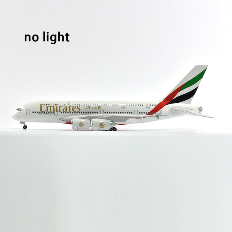 46Cm United Arab Emirates Airbus A380 Aircraft Airplane Model 1/160 Scale Diecast Resin Light and Wheel Plane Gift