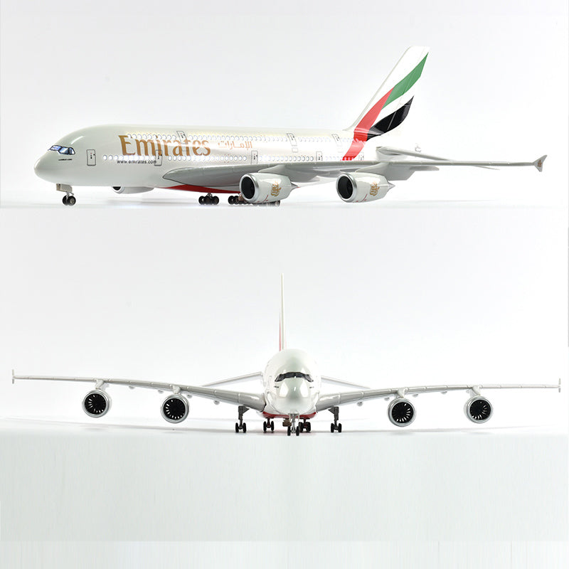 46Cm United Arab Emirates Airbus A380 Aircraft Airplane Model 1/160 Scale Diecast Resin Light and Wheel Plane Gift