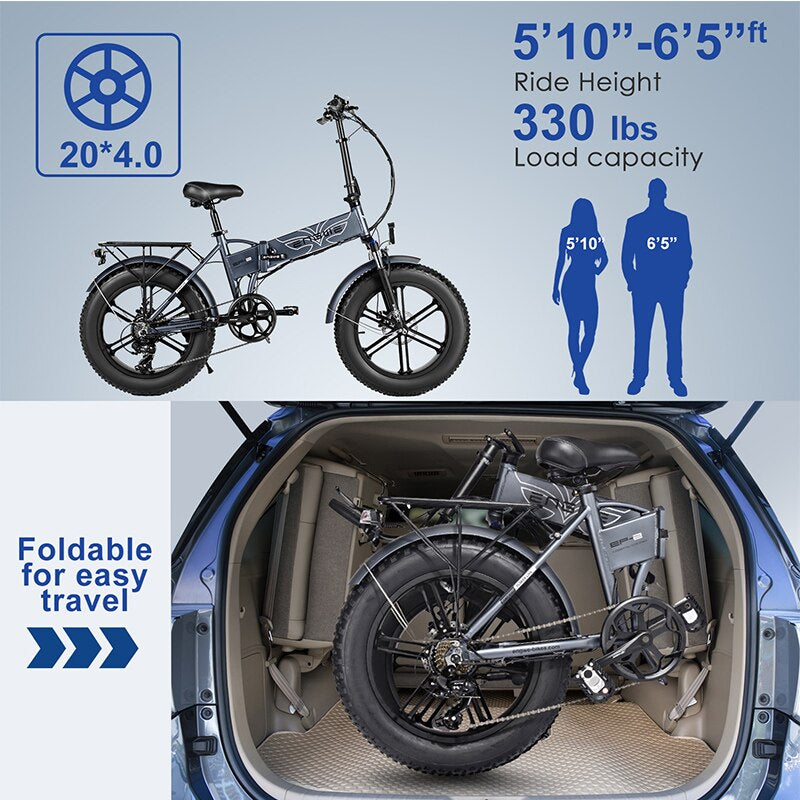 (DDP EU Shipping) Electric Bike 48V12.8AH 20*4.0 Fat Tire Bike 750W Powerful Motor Electric Bicycle 45KM/H Mountain/Snow Ebike