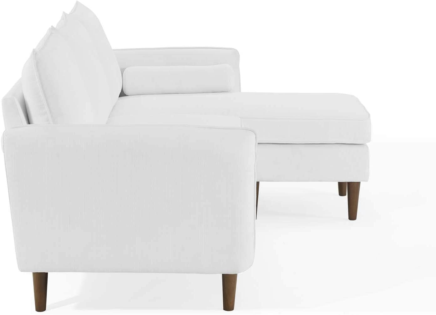 Revive Right or Left Sectional Modern Upholstered Fabric Sofa Couch, White