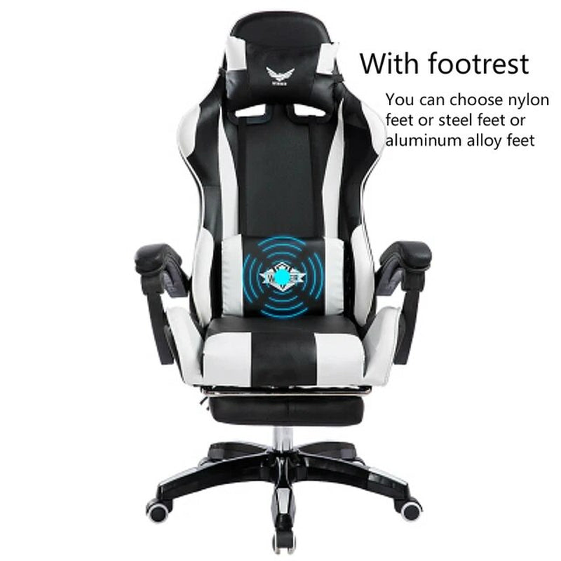 Reclining Office Chair with Footrest Lifted Rotated E-Sports Gaming Chair Household Multi-Function Computer Chair with Massage