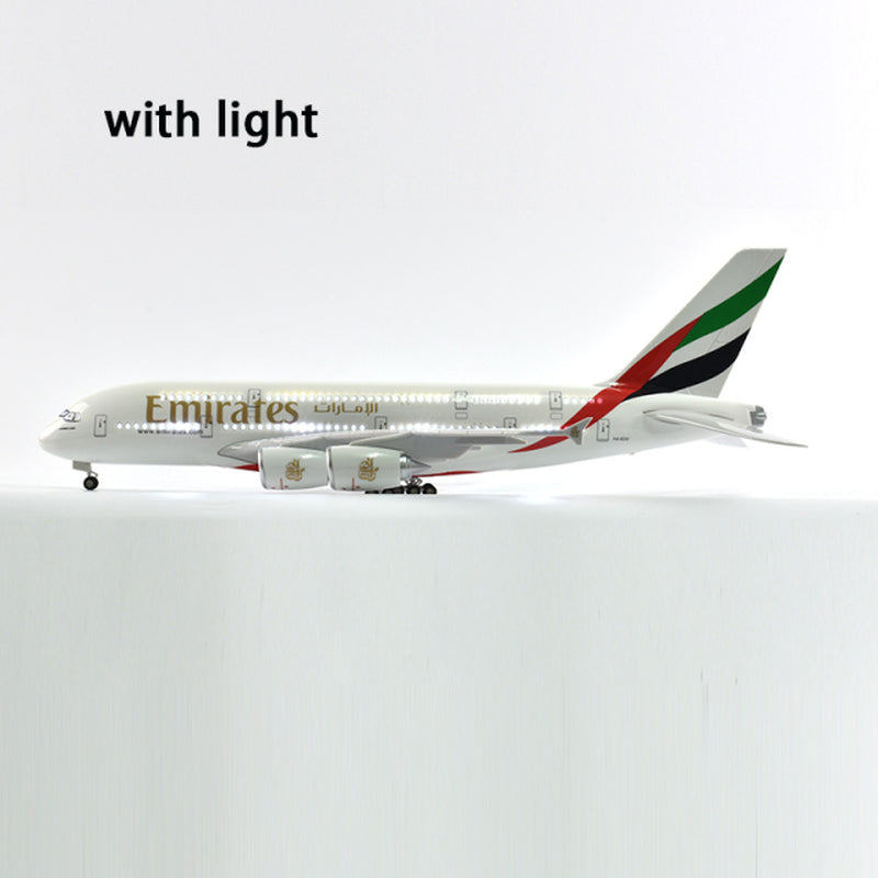 46Cm United Arab Emirates Airbus A380 Aircraft Airplane Model 1/160 Scale Diecast Resin Light and Wheel Plane Gift